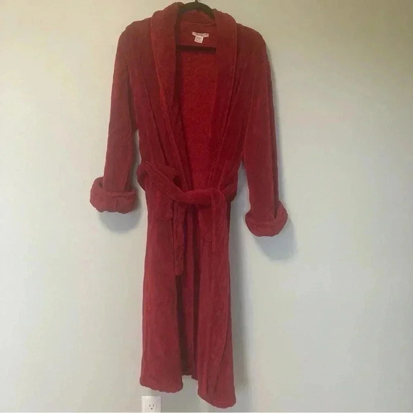 Natori private luxuries red plush  textured robe - Picture 1 of 5